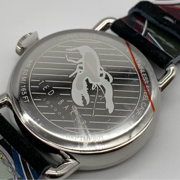 TED BAKER Tomcooa Leather Strap Watch, 40mm In Black/ White/ Silver - Picture 16 of 16